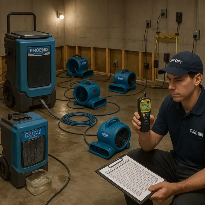 Structural Drying and Dehumidification process in Lawrenceburg, TN